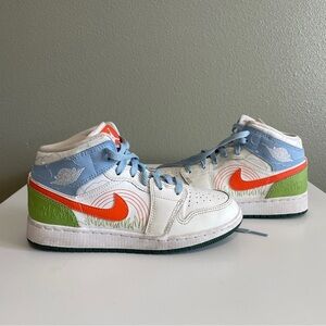 Nike Kids' White and Orange Sneakers